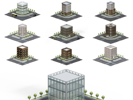 10款卡通城市建筑3D模型素材合集风格多样细节精致适用于游戏动画建筑可视化项目