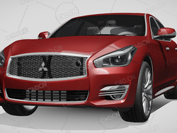 三菱尊严汽车轿车2016款C4D汽车模型下载