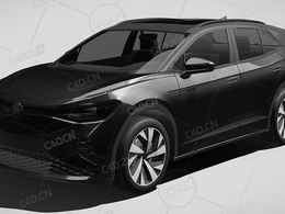 大众id-4-gtx绿色新能源纯电车2021款C4D汽车模型下载