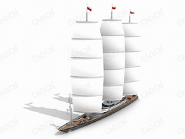 帆船C4D模型 sailboat 3D model