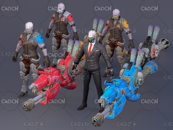 冷酷杀手游戏角色C4D模型Miach