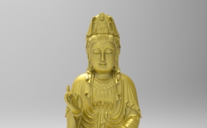 实用观音菩萨坐莲花C4D模型