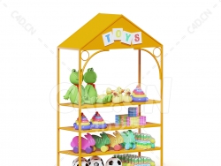 C4D商场超市儿童玩具货架模型下载market shelf toys