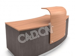 弧形公司接待台办公家具C4D模型
