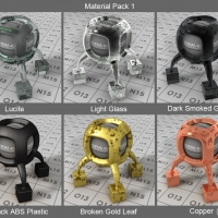 C4D玻璃/金属材质球 Material Pack 1