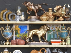 室内工艺品摆件：牛雕塑 奖杯 狮子雕塑 陶瓷 花瓶 FigureDecor 40