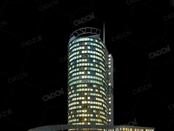 夜间摩天大楼办公楼写字楼C4D模型 Archmodels Vol.103_Night Skyscrapers - model-43