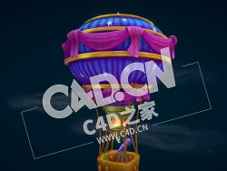 C4D卡通热气球模型 Starseeker Balloon