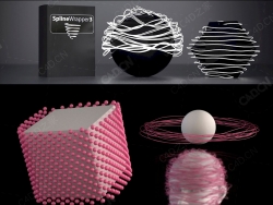 C4D插件样条线缠绕包裹插件中文汉化C4DZone Spline Wrapper v3.0 R21-R25 +使用教程