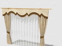 C4D室内窗幔纱窗窗帘模型 Curtain 3D Model-41
