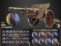 30组老旧钢铁污迹智能材质贴图素材Artstation – 30 Damaged Metal Smart Materials + BPR Textures – Vol.2