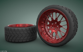 汽车轮胎C4D模型 Rim 3d model