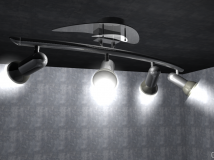 C4D射灯模型：室内射灯（4个一组）Spotlights