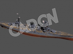 C4D海军舰艇军舰舰船-妙义号战列舰巡洋舰模型 Myogi 1932 3d Model