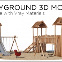 儿童游乐园3D模型：cinema 4d playgorund model