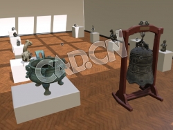 C4D中国青铜器博物馆模型 Chinese bronze museum