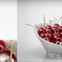 果盘模型：一盘樱桃C4D模型 Cherry compote 3D model