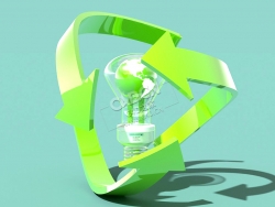 节能灯绿色电力环保能源绿色地球C4D模型 Save-Energy-Light