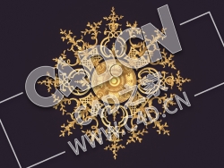 C4D欧式浮雕花构件装饰花件浮雕构件挂件套口雕花立体雕花外墙雕花模型