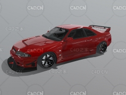 C4D低面红色赛carR33 trackday
