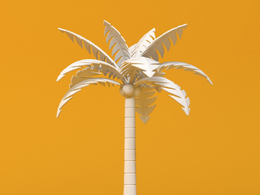 低面卡通棕榈树图标模型palm tree