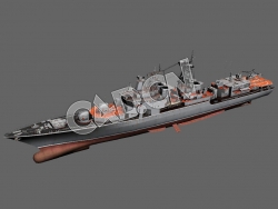 C4D海军舰艇军舰舰船-乌达洛伊级驱逐舰模型 Udaloy-class destroyer 3d Model
