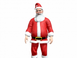 C4D白胡子老头圣诞老人模型(包含谷歌绑定动画)