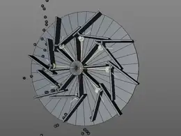 C4D动态叶轮转动 水车转动原理动画工程 paddle wheel dynamic practice