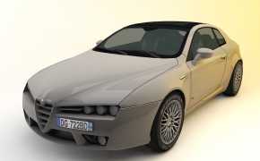 银灰色阿尔法罗密欧布雷拉两厢轿车C4D模型 alfa romeo brera