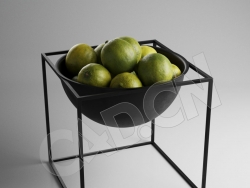 C4D一盘水果青橙酸橙模型 Lime