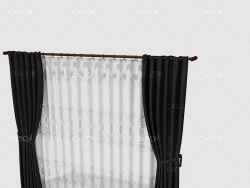C4D室内蕾丝纱窗窗帘模型 Curtain 3D Model-38