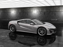 两门汽车 银灰色跑车C4D模型