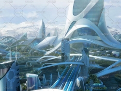 外星科幻未来城市建筑 Kitbash3D-Utopia