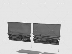 C4D客厅窗帘卧室窗帘室内窗帘模型 Curtain 3D Model-53