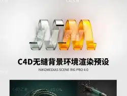 C4D无缝背景环境渲染预设中文汉化版 nikomedias scene rig pro 4.0