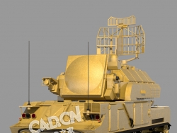 军事雷达防御装甲车C4D模型