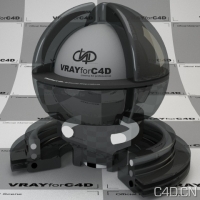 vray for c4d材质：Glass no refraction- dark arch glass 002