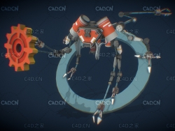 C4D科幻齿轮机器人模型 Alla Avramenko