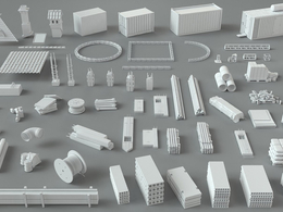 建筑工地相关模组3D模型 CGTrader – Construction Pack- 66 pieces 3D model