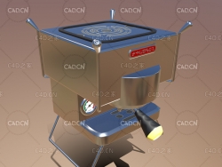 C4D卡通咖啡机模型