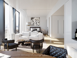 C4D室内模型：时尚简约客厅C4D模型 Corona for Cinema4D interior scene