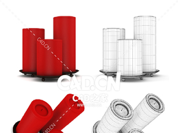 红色蜡烛C4D模型