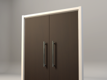 双开门3D模型 木门模型 两扇门模型 Double door