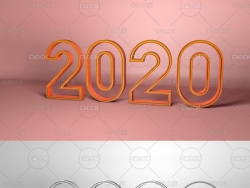 2020镂空立体字