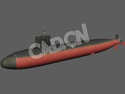 C4D猫鲨级潜艇模型 USS Narwhal 3d Model