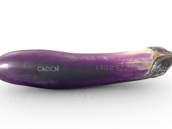 C4D长条茄子蔬菜食物模型