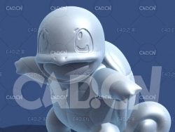 杰尼龟动漫卡通角色雕塑C4D模型 Squirtle