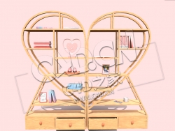 C4D心形书架家具模型