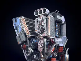 V8发动机创意海报设计 V8 Typo Illustration