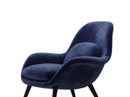 Fredericia品牌陶醉休闲椅3D模型素材下载Swoon Lounge Chair by Fredericia